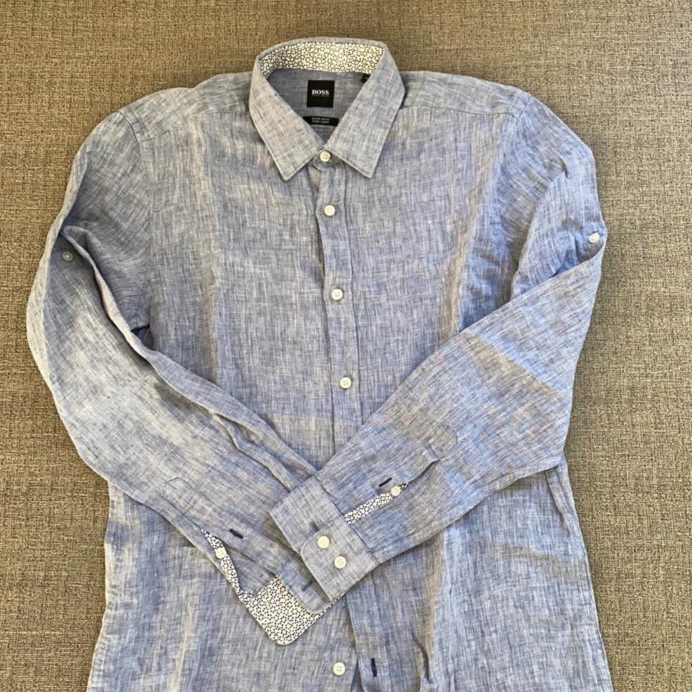 NEW Boss - Hugo Boss pure linen button down Medium
